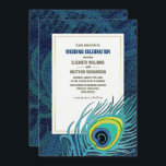 Peacock Feather Navy Blue Gold Wedding Kaart<br><div class="desc">Elegant Peacock Feather-ontwerp met gouden folie lijst gepersonaliseerde Navy Blue Wedding Invitations. Pas de namen, de datum, de tekst en alle details van uw Uitnodigingen aan. Aanpassing van de Bridal Shower-uitnodigingen, sla de datumkaarten op, Bridesmaid om Kaarten aan te vragen, bedankt kaarten, bruiloft en cadeaus die beschikbaar zijn in de...</div>