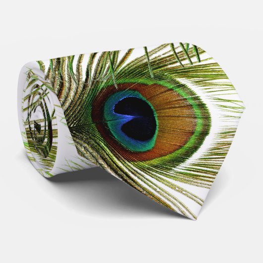 Peacock Feather Necktie Stropdas (Opgerold)