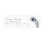 Peacock Feather Newlyweds Return Address Wedding Etiket<br><div class="desc">Peacock Feather Newlyweds Return Address Wedding. The feather is to the right in shades of turquoise and your names and address to the left. The text can be easily personalised.</div>