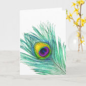 Peacock Feather note cards Kaart (Gele Bloem)