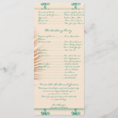 Peacock Feather op Blauwgroen Marokkaanse Tegel Pr Programmakaart (Achterkant)