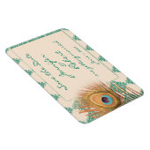 Peacock Feather op Blauwgroen Marokkaanse Tegel Sa Magneet (Rechterzijde)