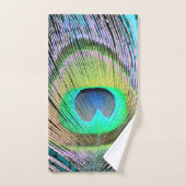 Peacock Feather op Turquoise Bad Handdoek (Handdoek)