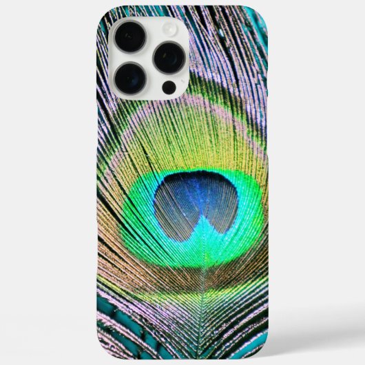 Peacock Feather op Turquoise Case-Mate iPhone Case (Achterkant)