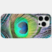 Peacock Feather op Turquoise Case-Mate iPhone Case (Achterkant (horizontaal))