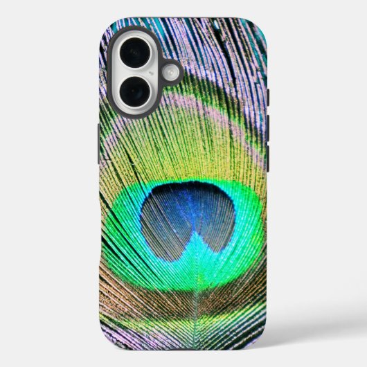 Peacock Feather op Turquoise Case-Mate iPhone Case (Achterkant)