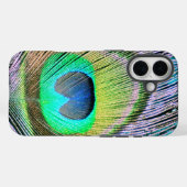 Peacock Feather op Turquoise Case-Mate iPhone Case (Achterkant (horizontaal))