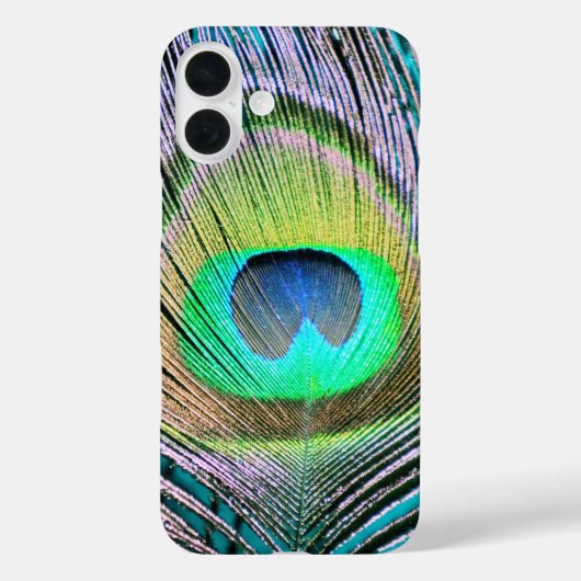 Peacock Feather op Turquoise Case-Mate iPhone Case (Achterkant)
