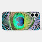 Peacock Feather op Turquoise Case-Mate iPhone Case (Achterkant (horizontaal))