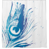 Peacock Feather Paars Blue Splatter Douchegordijn (Voorkant)