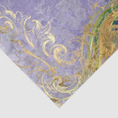 Peacock Feather Paars Gold Foil Baroque ontkoppeli Tissuepapier (Detail)