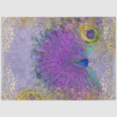 Peacock Feather Paars Gold Foil Baroque ontkoppeli Tissuepapier (Voorkant)