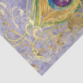 Peacock Feather Paars Gold Foil Baroque ontkoppeli Tissuepapier (Detail)