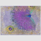 Peacock Feather Paars Gold Foil Baroque ontkoppeli Tissuepapier (Voorkant)
