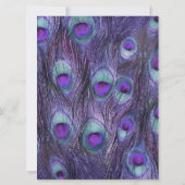 Peacock Feather Paarse 6,5 inch x 8 bruiloft uitno Kaart (Achterkant)