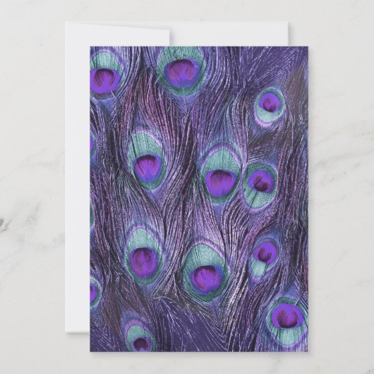 Peacock Feather Paarse Drama - Vrijgezellenfeest Kaart (Achterkant)