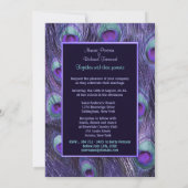 Peacock Feather Paarse - foto bruiloft uitnodiging (Achterkant)