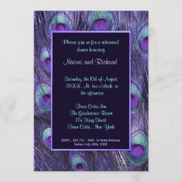 Peacock Feather Paarse repetitie Dinner Invitation Kaart