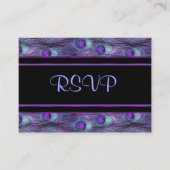 Peacock Feather Paarse - RSVP Informatiekaartje (Voorkant)