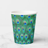 Peacock Feather Paper Cups Papieren Bekers (Voorkant)