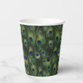 Peacock Feather Paper Cups Papieren Bekers (Achterkant)