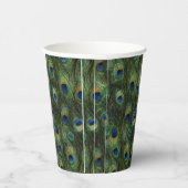 Peacock Feather Paper Cups Papieren Bekers (Rechts)