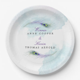 Peacock Feather Papieren Bordje