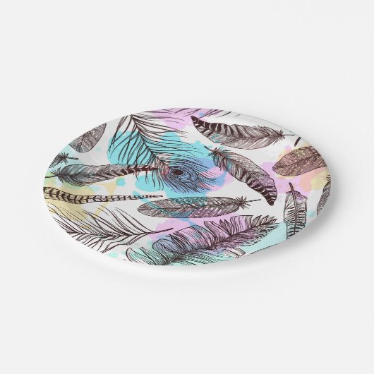 Peacock Feather Papieren Bordje (Gekanteld)