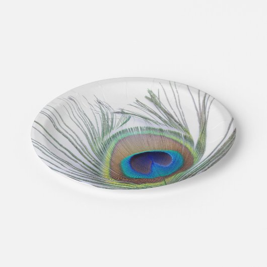 Peacock Feather Papieren Bordje (Gekanteld)