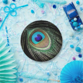 Peacock Feather Papieren Bordje (Feest)