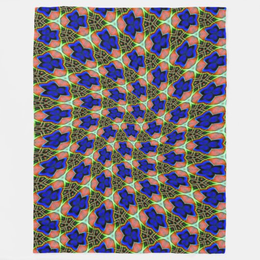 Peacock Feather patronen Fleece Deken (Voorkant)