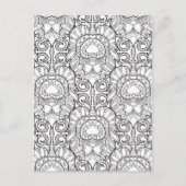 Peacock Feather Patroon Doodle Briefkaart (Voorkant)