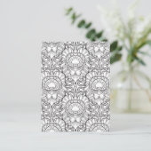 Peacock Feather Patroon Doodle Briefkaart (Staand voorkant)