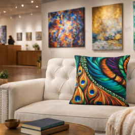 Peacock Feather patroon Kussen