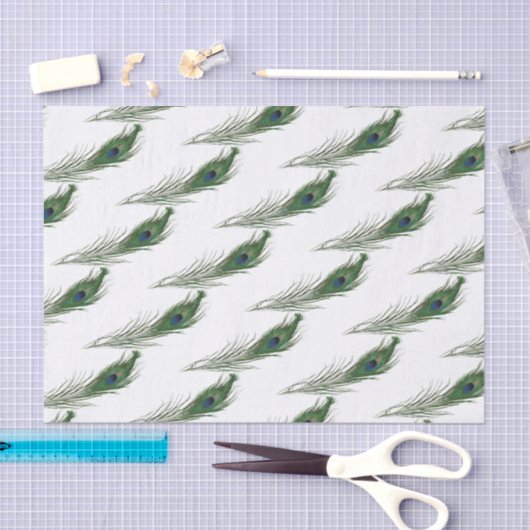 Peacock Feather Pattered | Geëigend Tissuepapier (Craft)
