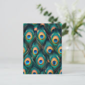 Peacock Feather Pattern Briefkaart (Staand voorkant)
