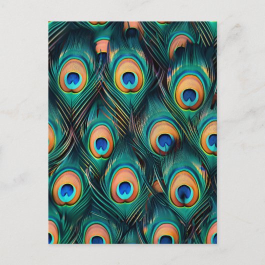 Peacock Feather Pattern Briefkaart (Voorkant)