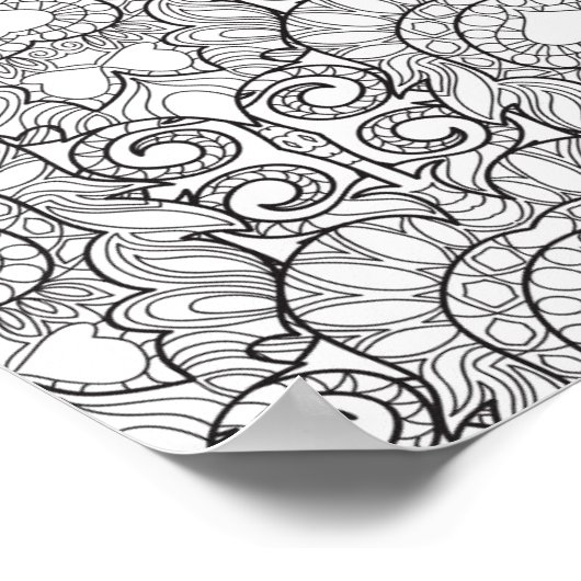 Peacock Feather Pattern Doodle 2 Poster (Hoek)