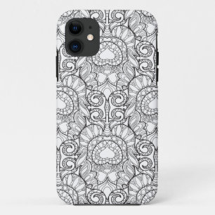 Peacock Feather Pattern Doodle iPhone 11 Hoesje