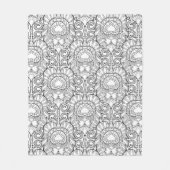 Peacock Feather Pattern Doodle Fleece Deken (Voorkant)