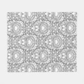 Peacock Feather Pattern Doodle Fleece Deken (Voorkant (Horizontaal))