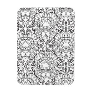 Peacock Feather Pattern Doodle Magneet