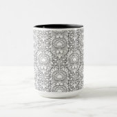 Peacock Feather Pattern Doodle Mok (Midden)