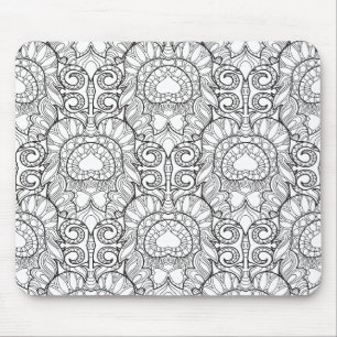 Peacock Feather Pattern Doodle Muismat