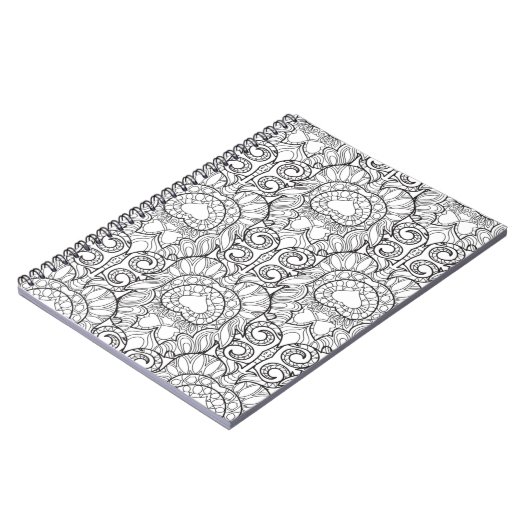 Peacock Feather Pattern Doodle Notitieboek (Linkerzijde)