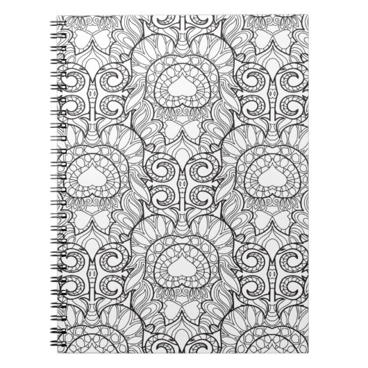 Peacock Feather Pattern Doodle Notitieboek (Voorkant)