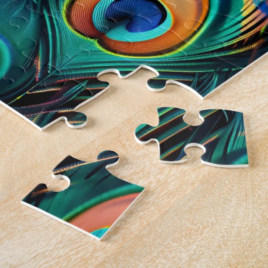 Peacock Feather Pattern Legpuzzel (Zijkant)