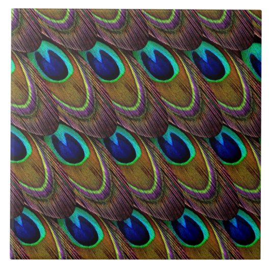 Peacock Feather Pattern Tegeltje (Voorkant)