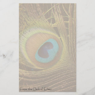 Peacock Feather Personalized Stationery Briefpapier