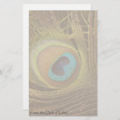 Peacock Feather Personalized Stationery Briefpapier (Voorkant / Achterkant)